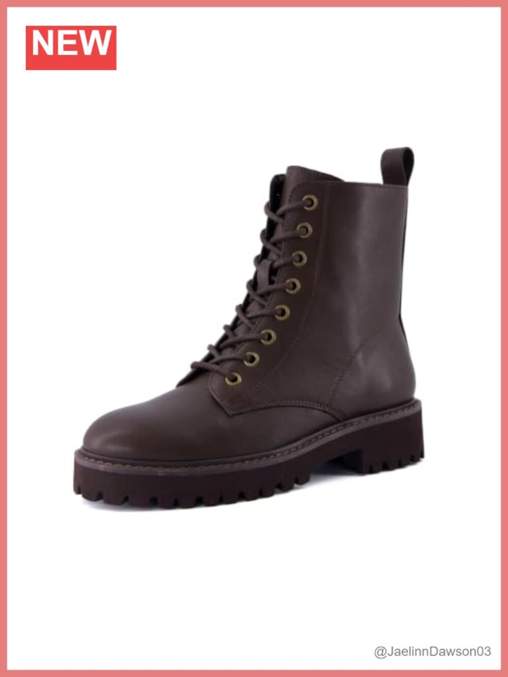 Combat Boots Ankle Lace Up Side Zipper Faux Leather Lug Sole Block Heel